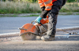 Man cutting concrete in the south west